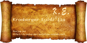 Kronberger Eulália névjegykártya